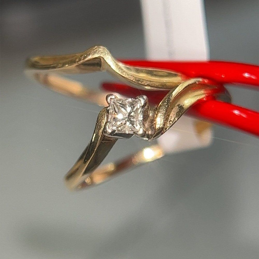 14k Princess Diamond Ring Set - Picture 5 of 12